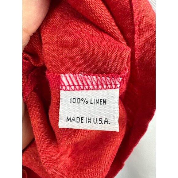 Women’s Dream Size 2XL Rust Red Linen Sleeveless Blouse with Shell Buttons - Picture 6 of 6